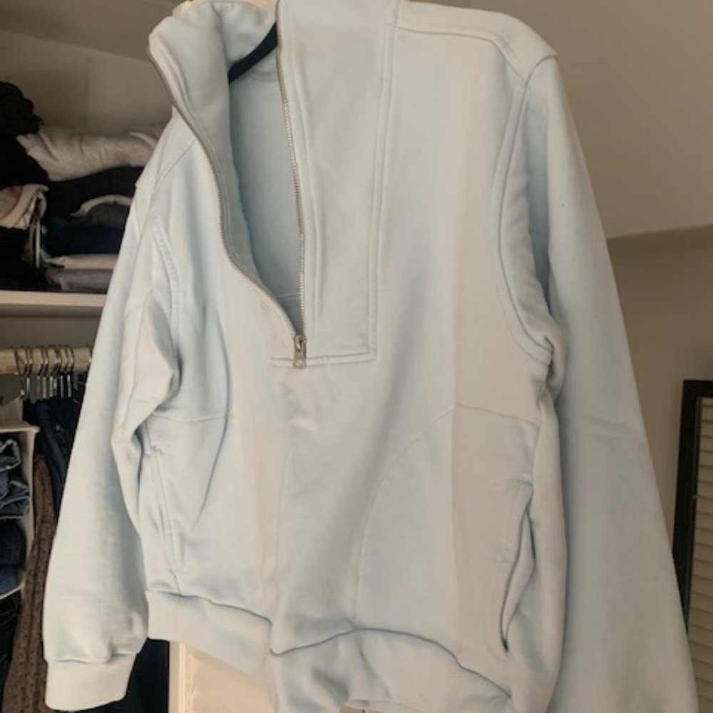 Everlane Track Half-Zip (Sky Blue) Medium